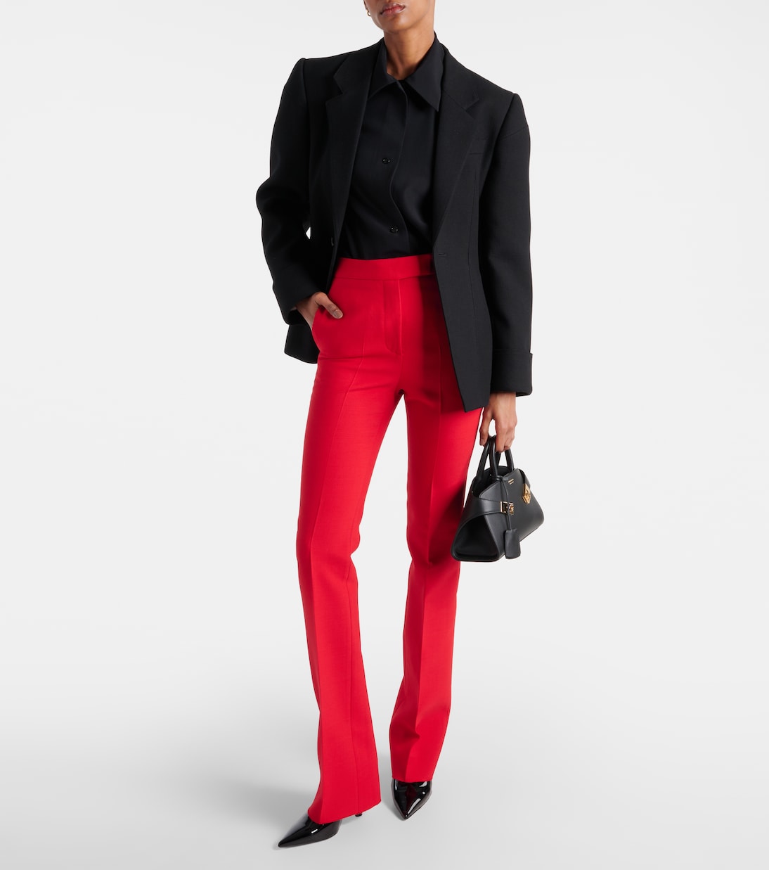 Pantaloni regular in lana vergine a vita alta | Ferragamo
