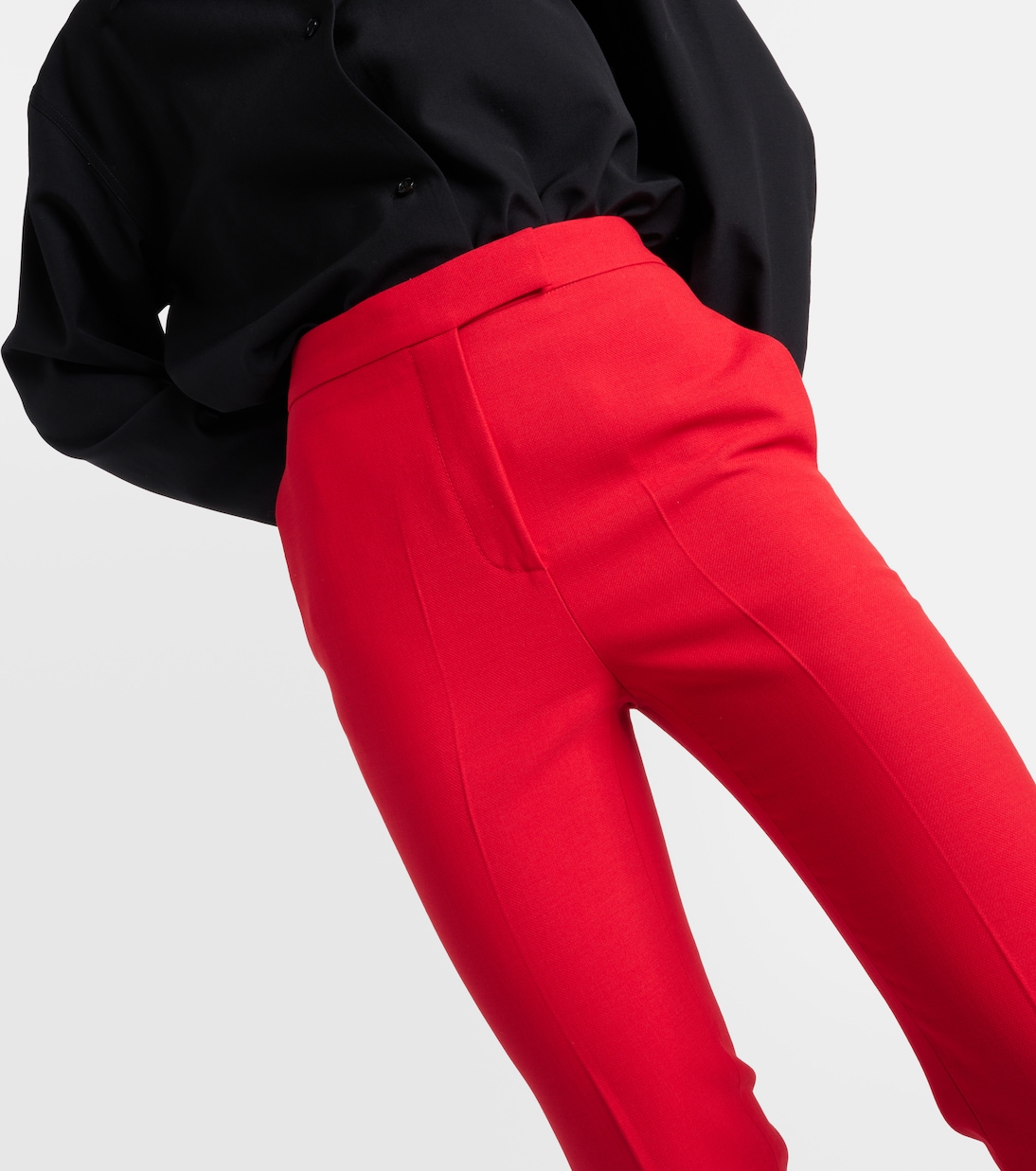 Pantaloni regular in lana vergine a vita alta | Ferragamo