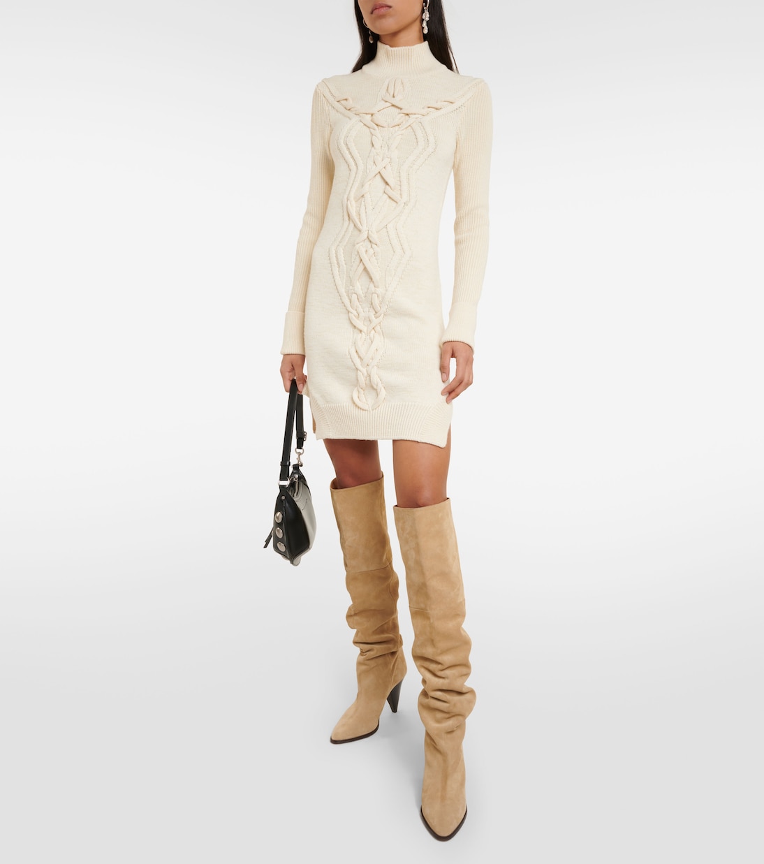 Atina cable-knit wool-blend minidress | Isabel Marant