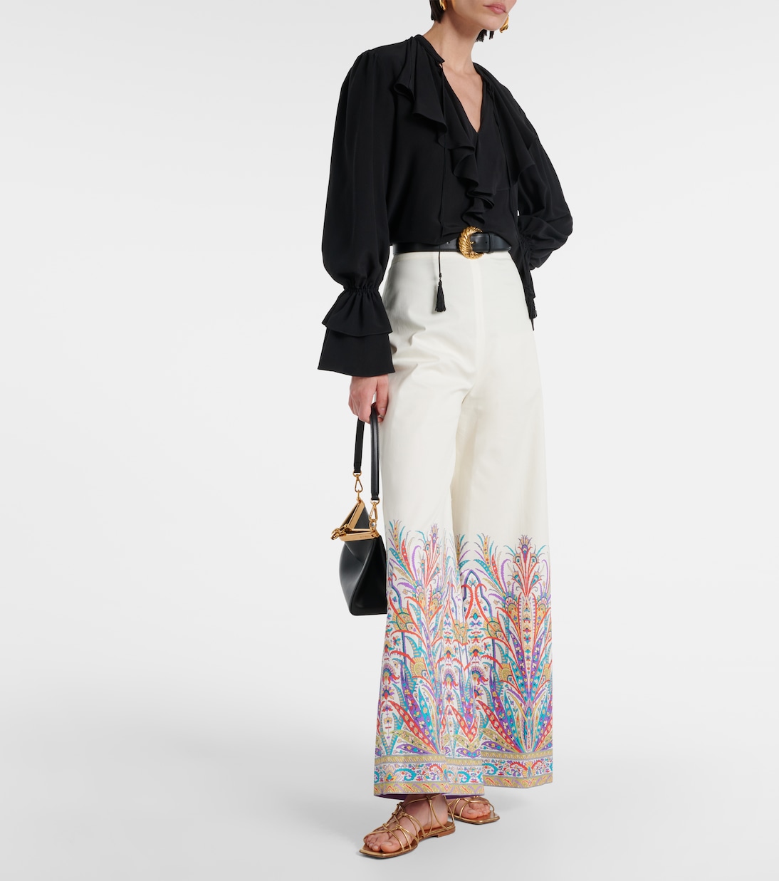 Pantaloni a gamba larga in misto cotone con stampa | Etro
