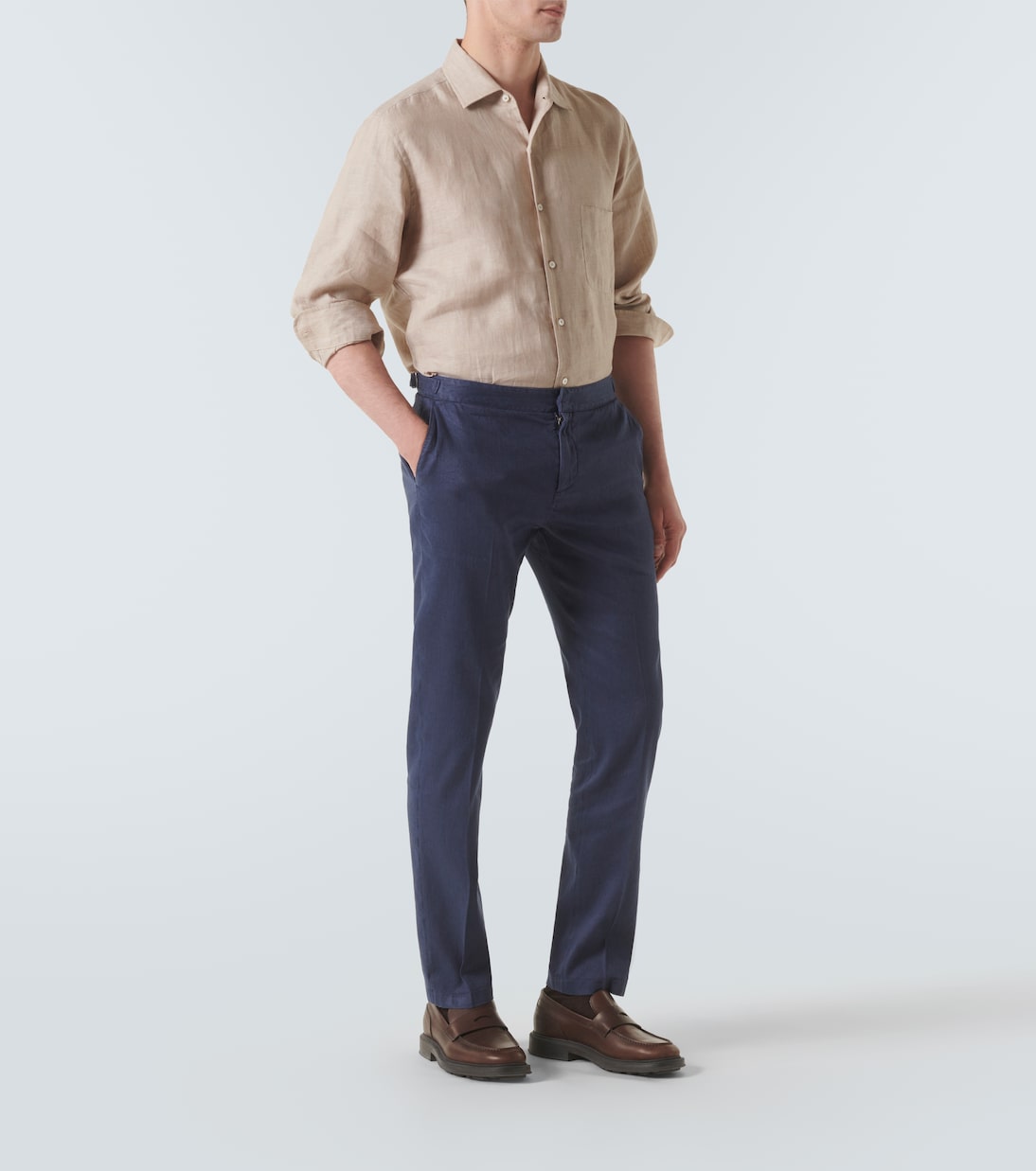 Schmale Hose aus Leinen und Baumwolle | Loro Piana