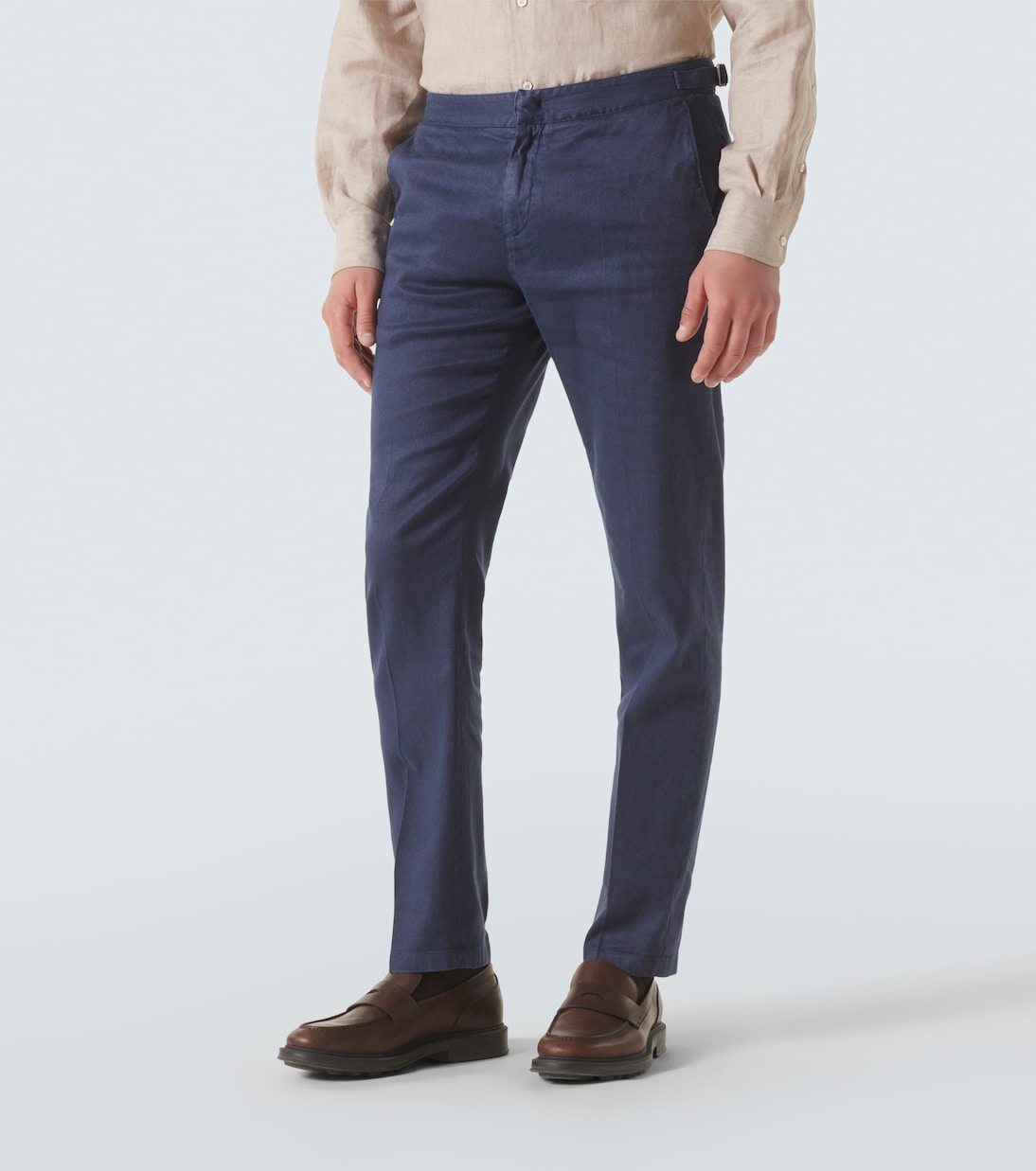 Schmale Hose aus Leinen und Baumwolle | Loro Piana