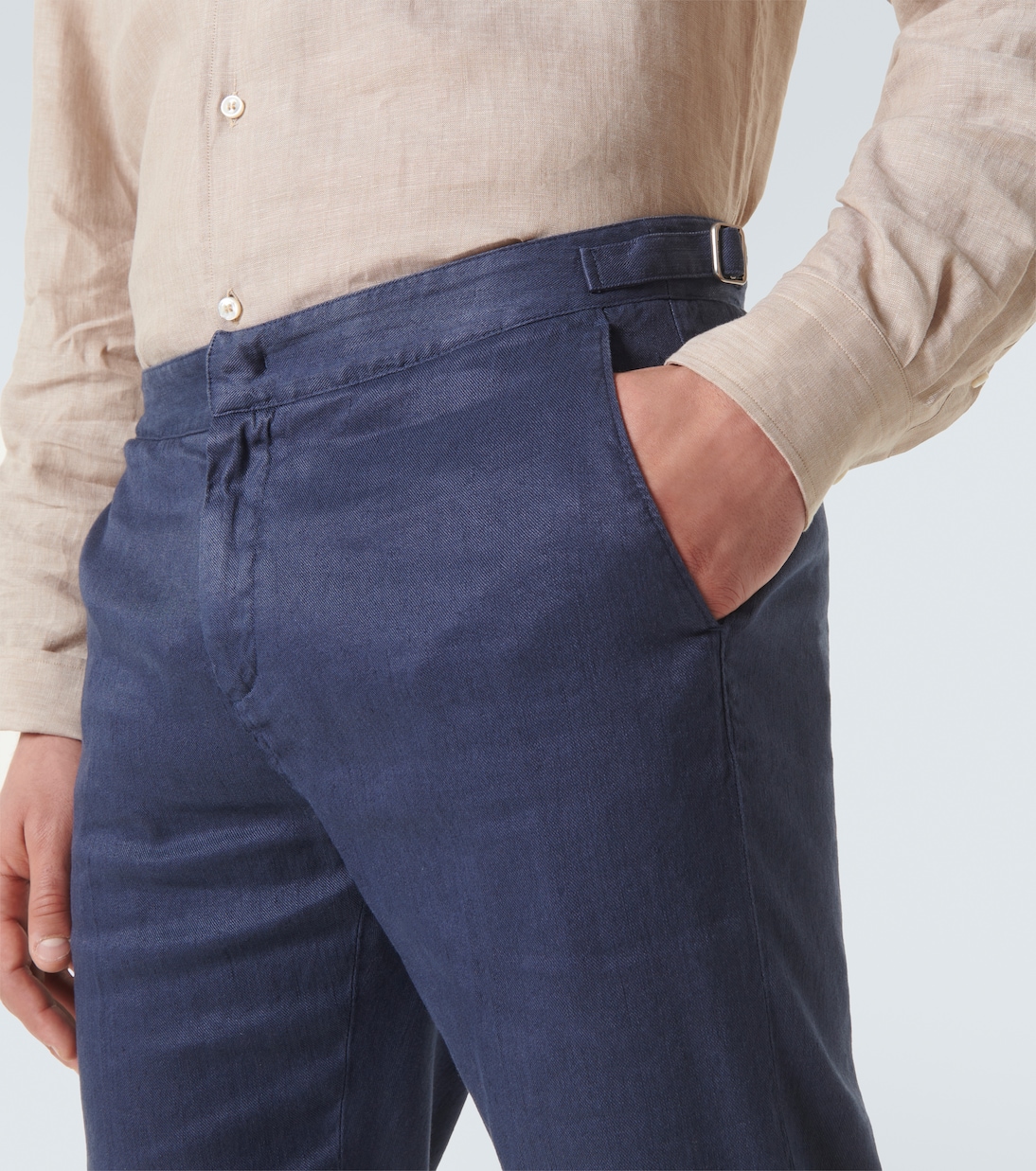 Schmale Hose aus Leinen und Baumwolle | Loro Piana