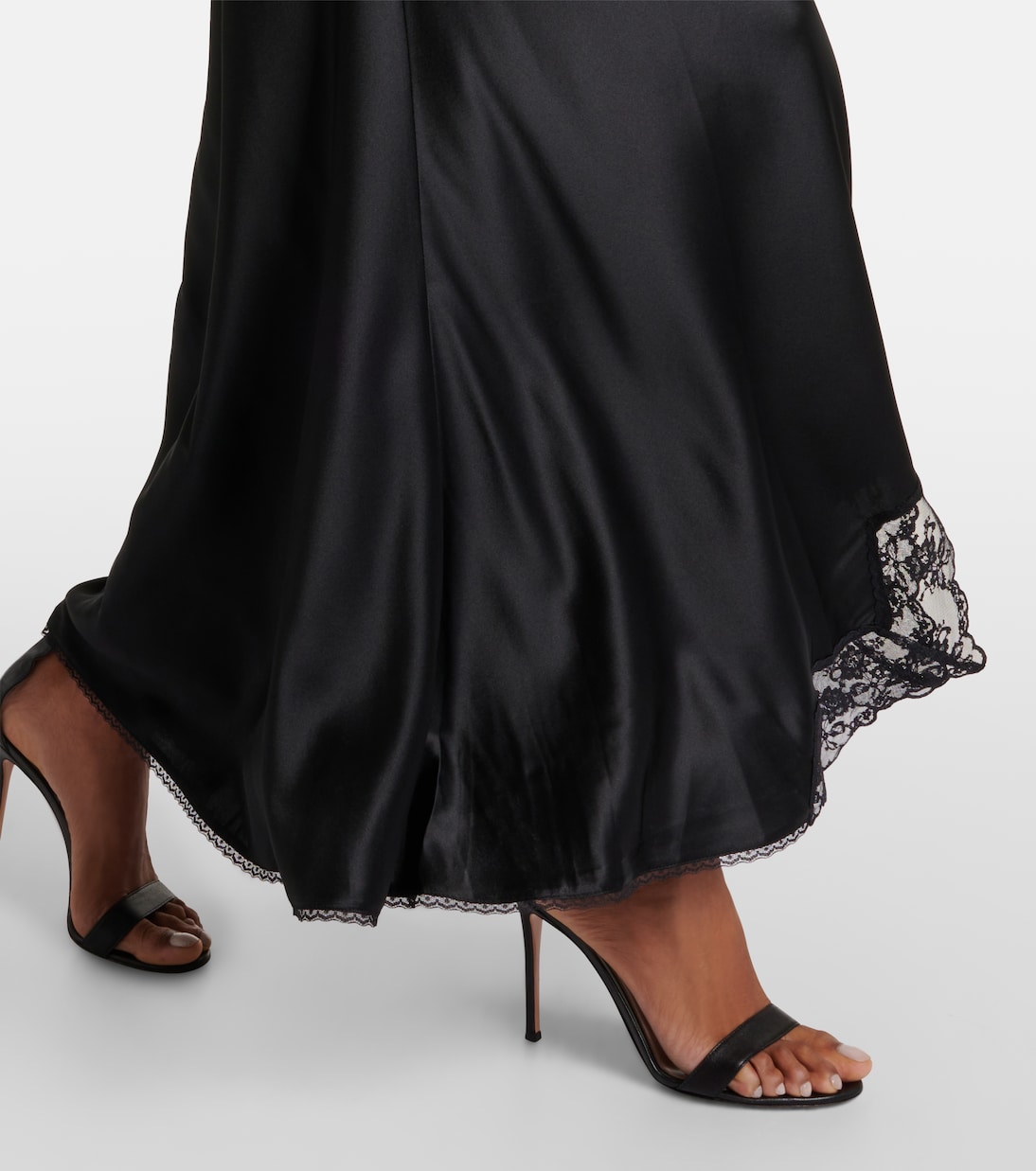 Aries lace-trimmed cutout silk maxi dress | SIR