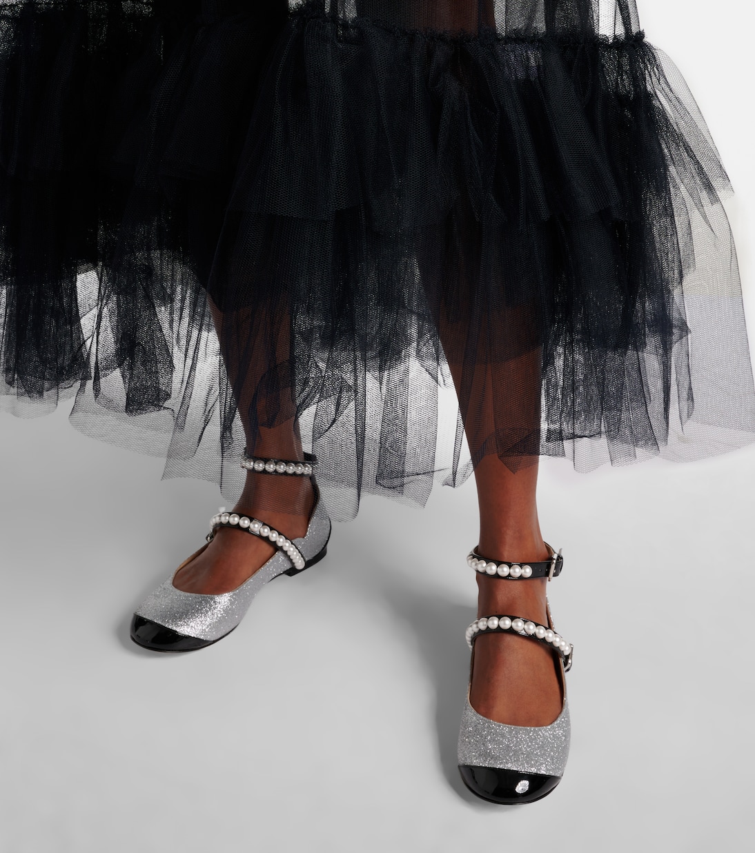 Embellished glitter Mary Jane flats | Mach & Mach