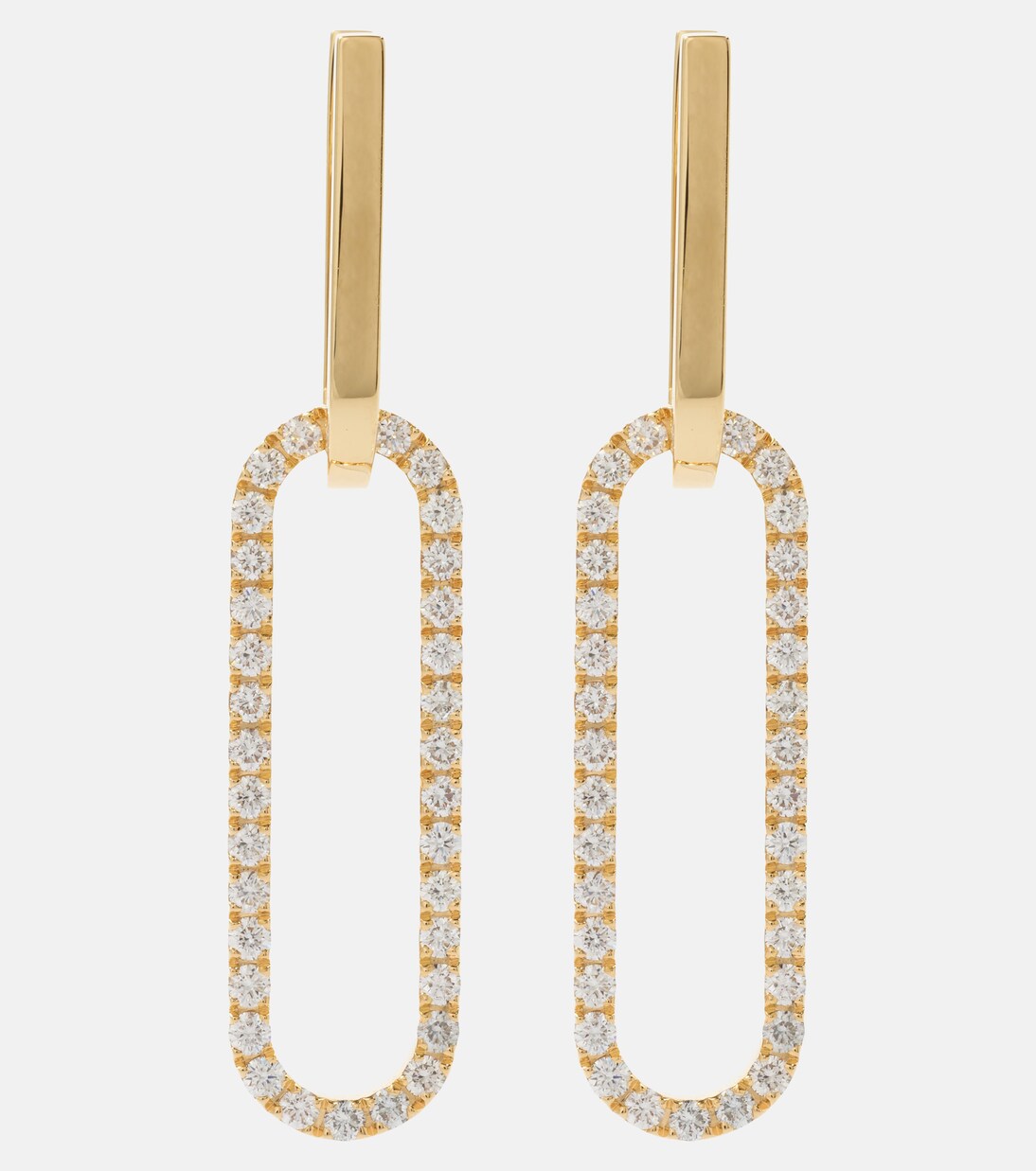 Link 18kt gold hoop earrings with diamonds | Bucherer Fine Jewellery