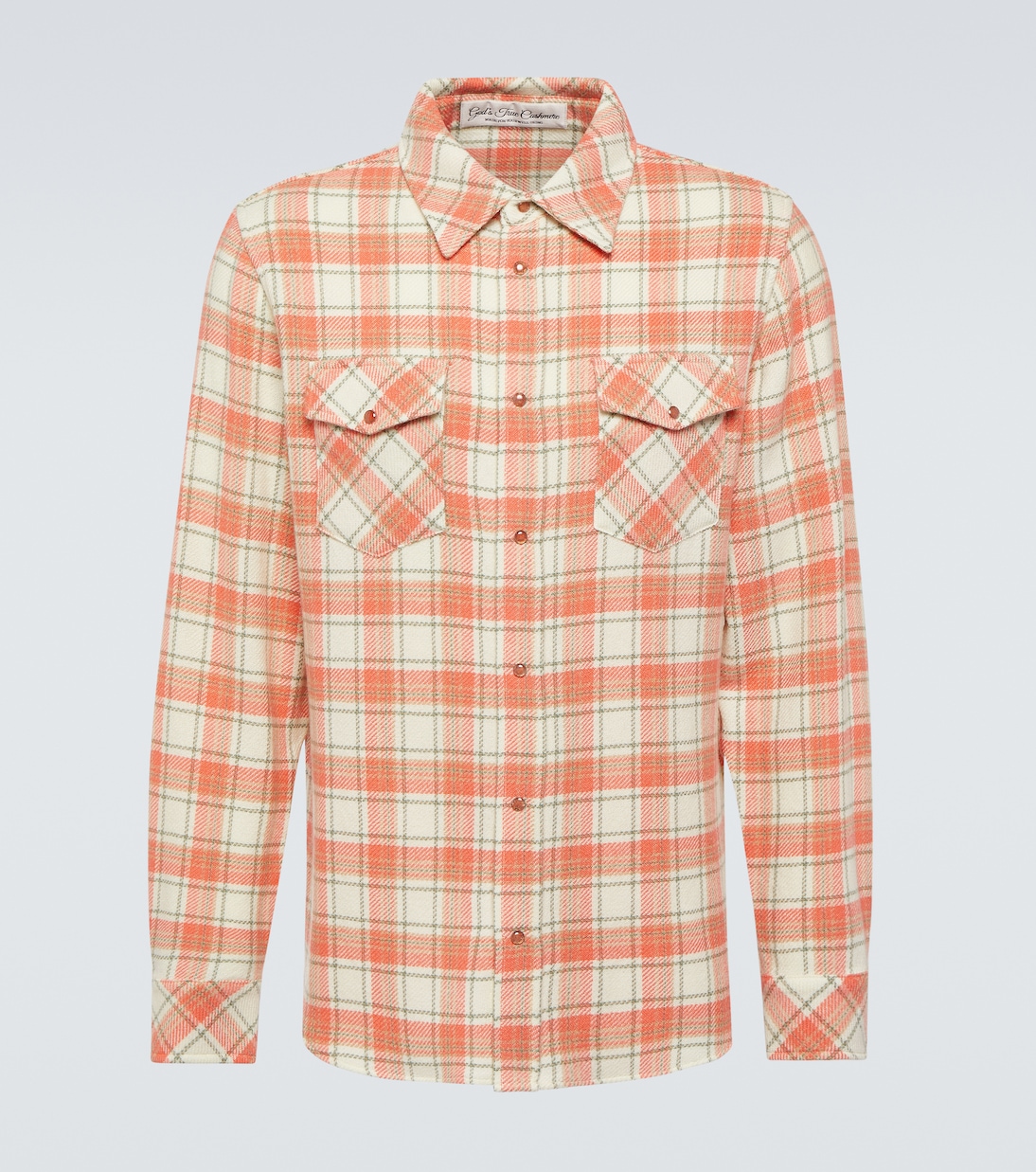 Camisa de cachemir a cuadros | God's True Cashmere