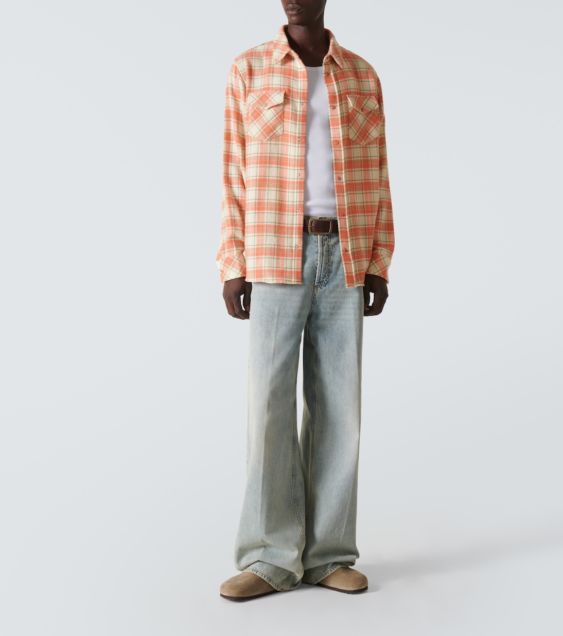 Camisa de cachemir a cuadros | God's True Cashmere
