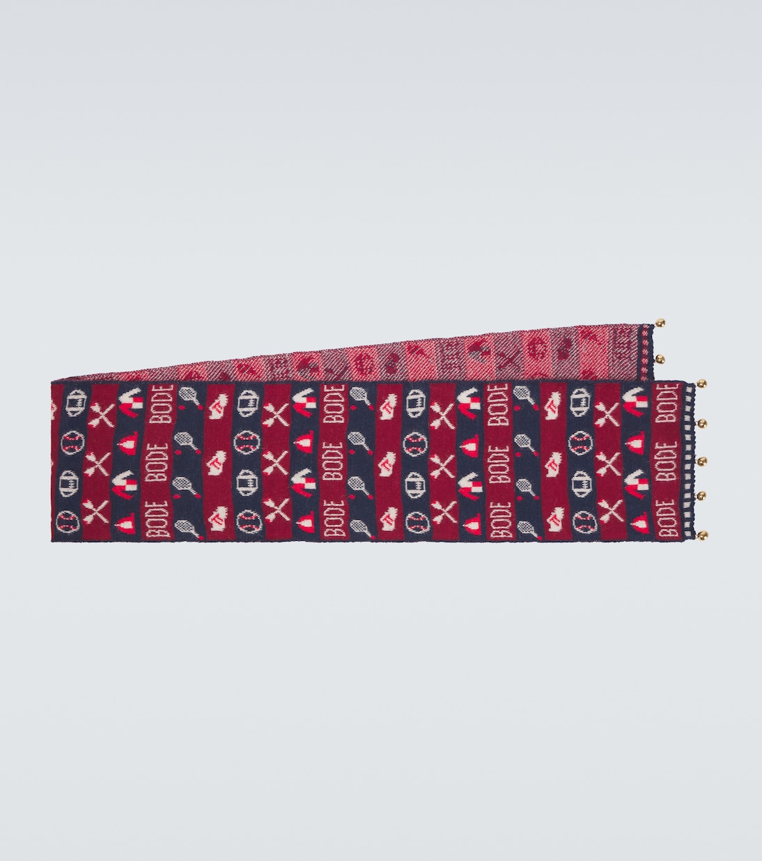 Sciarpa Sporting in jacquard di alpaca | Bode