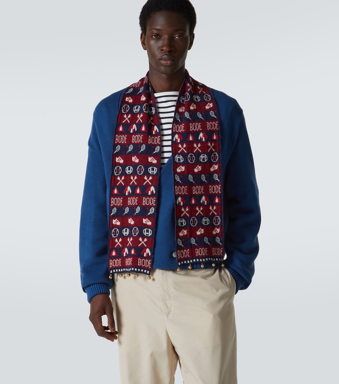 Sciarpa Sporting in jacquard di alpaca | Bode