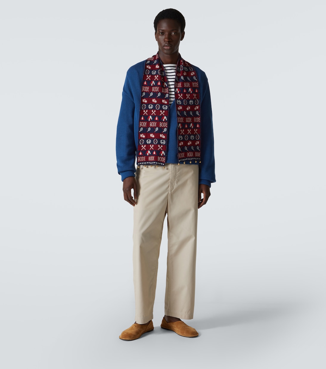 Sciarpa Sporting in jacquard di alpaca | Bode