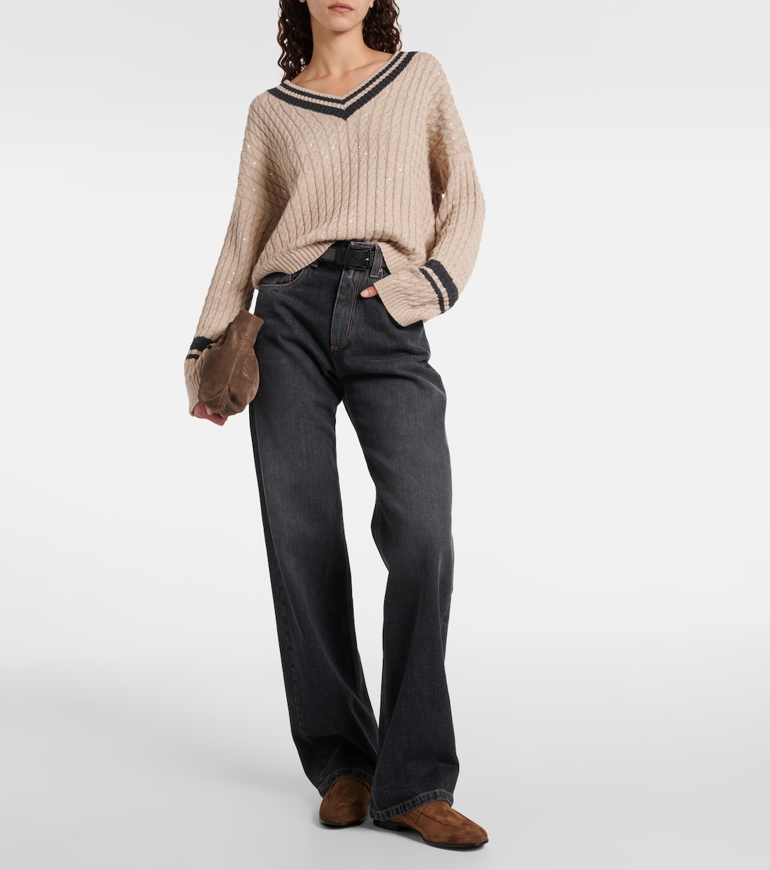 Loafers Monili aus Veloursleder | Brunello Cucinelli