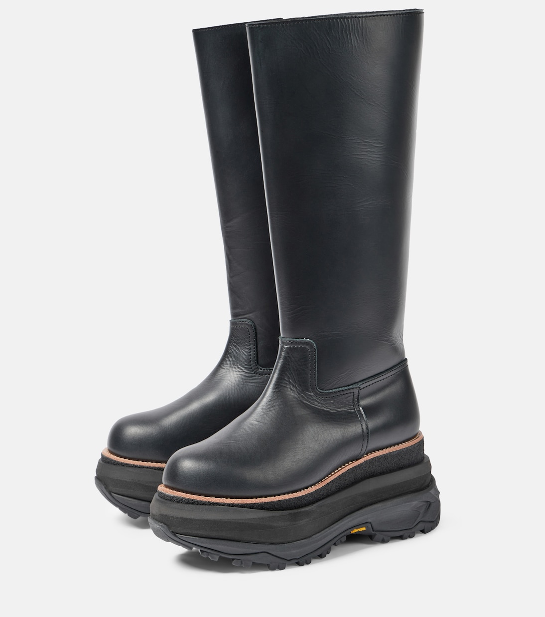Bottes en cuir à plateforme | Sacai