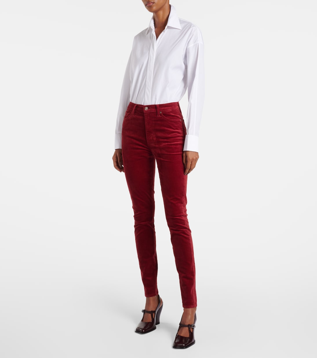 Pantaloni slim in velluto a coste a vita alta | 7 For All Mankind