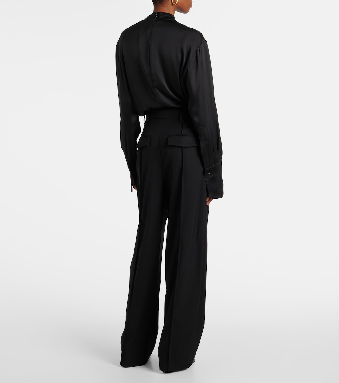 x RHW Web wool wide-leg pants | Wardrobe.NYC