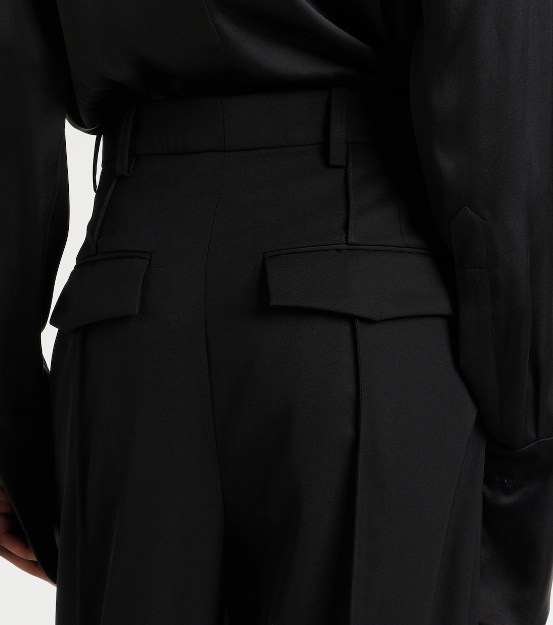x RHW Web wool wide-leg pants | Wardrobe.NYC