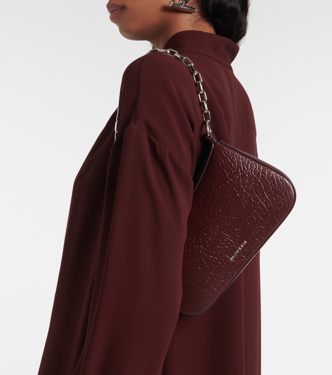 Borsa a spalla McQueen T-Bar Mini in pelle | McQueen
