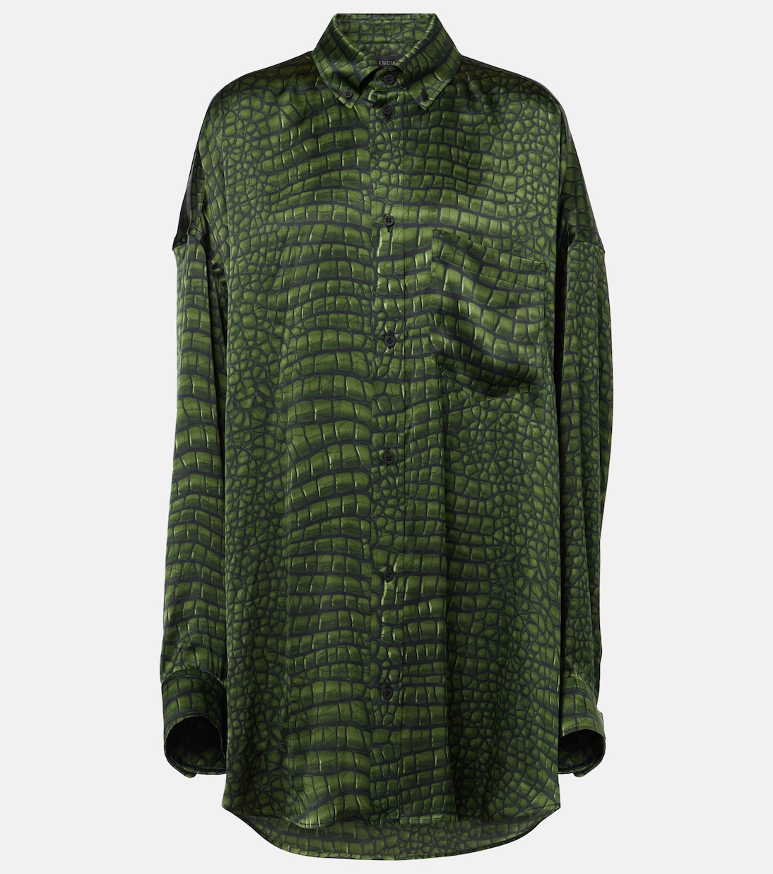 Camicia oversize Cocoon in raso con stampa | Balenciaga