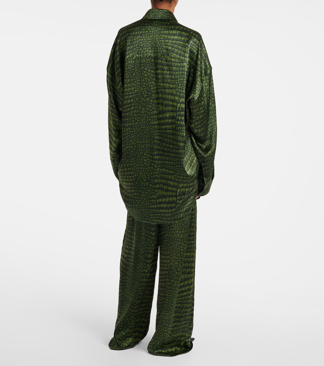 Camicia oversize Cocoon in raso con stampa | Balenciaga