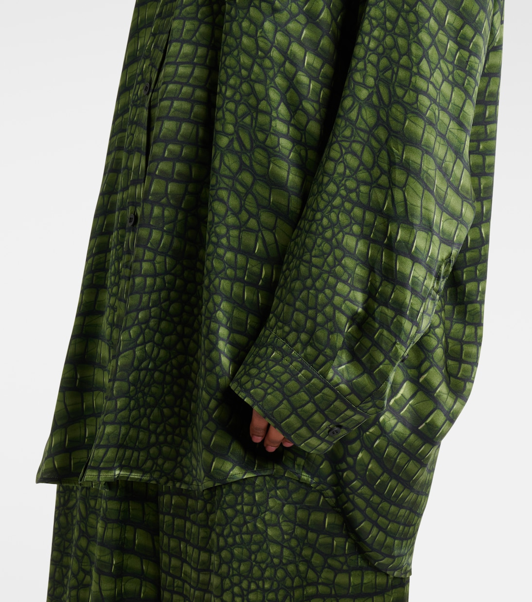 Camicia oversize Cocoon in raso con stampa | Balenciaga