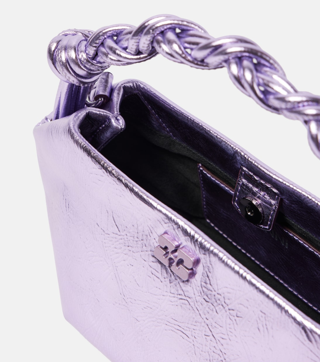 Sac Bou Mini en cuir métallisé | Ganni