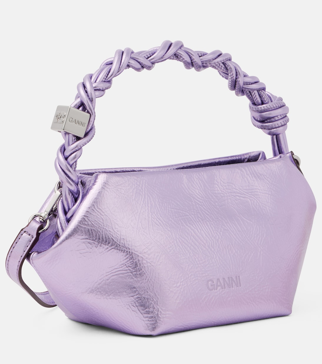 Sac Bou Mini en cuir métallisé | Ganni