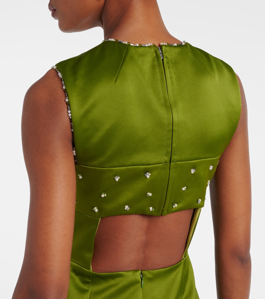 Verzierte Robe Amadine aus Satin | Emilia Wickstead