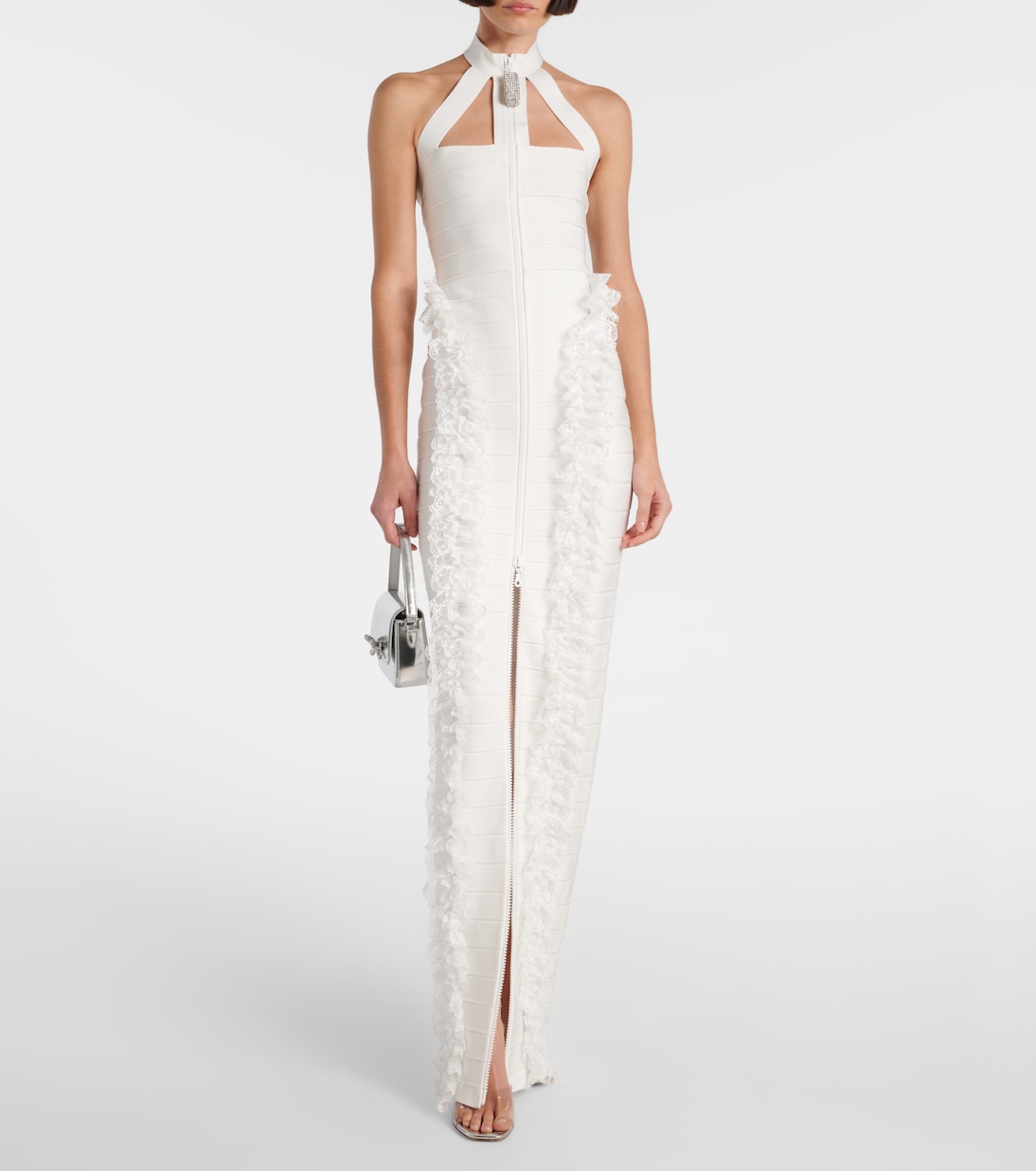 X Chistopher Kane Maxikleid mit Spitze und Kristallen | Self-Portrait