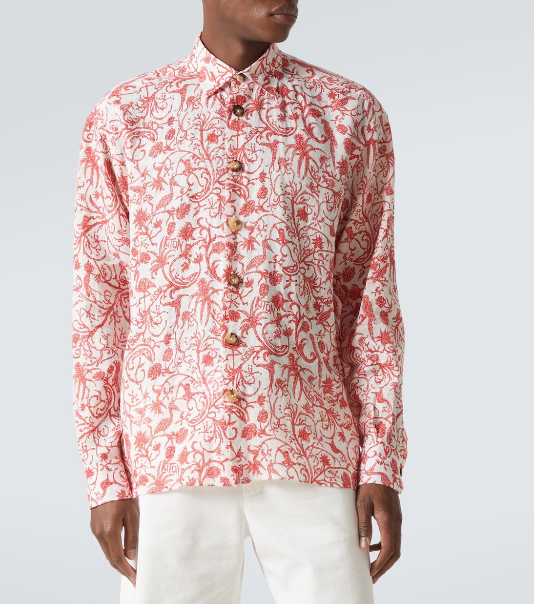 Camicia in lino con stampa | Kiton