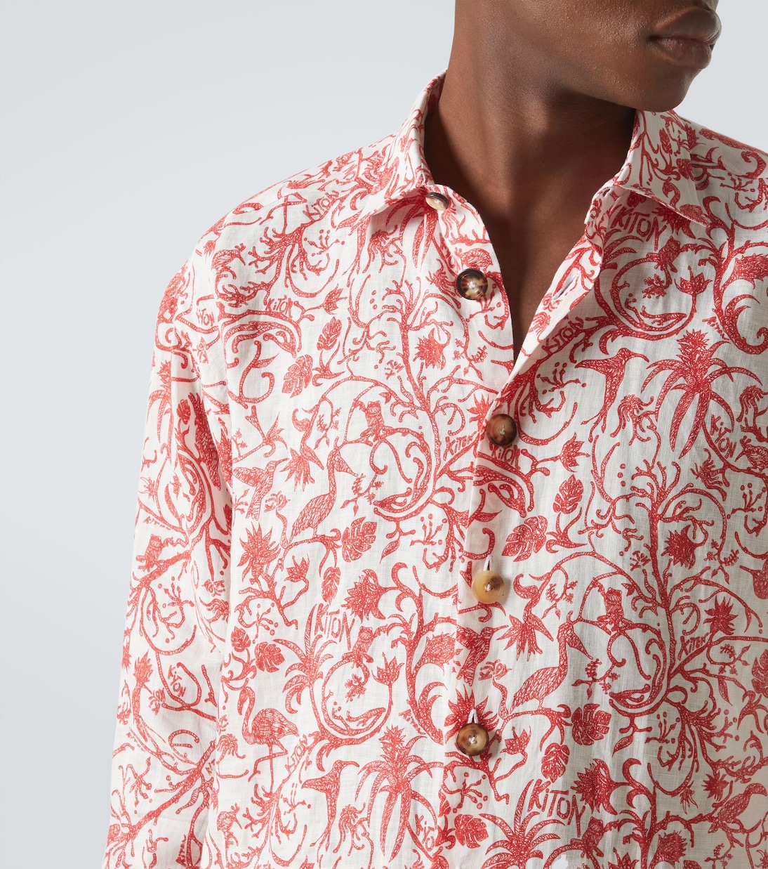 Camicia in lino con stampa | Kiton