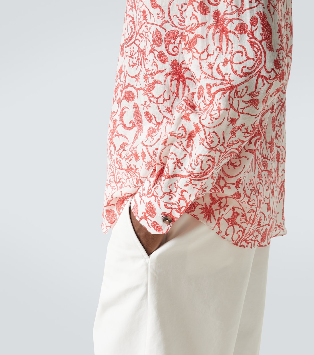 Camicia in lino con stampa | Kiton