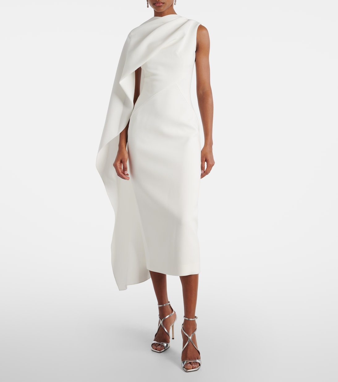 Robe midi de mariée Edith en crêpe | Roksanda