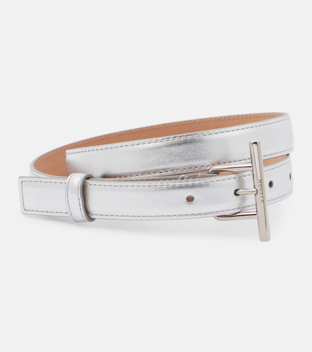Cintura in pelle metallizzata | McQueen
