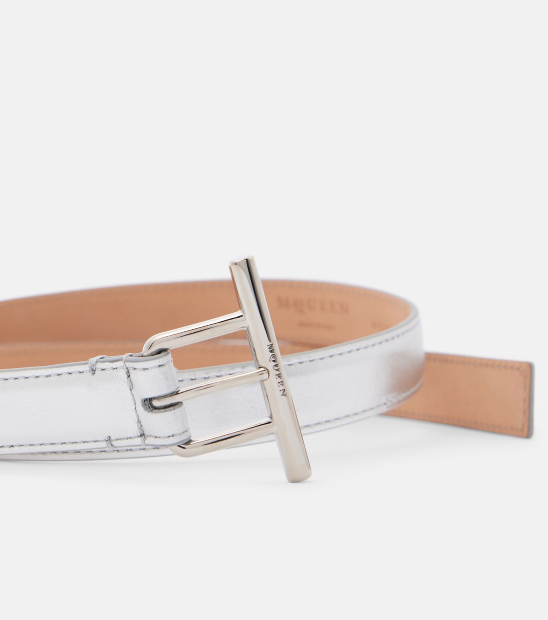 Cintura in pelle metallizzata | McQueen