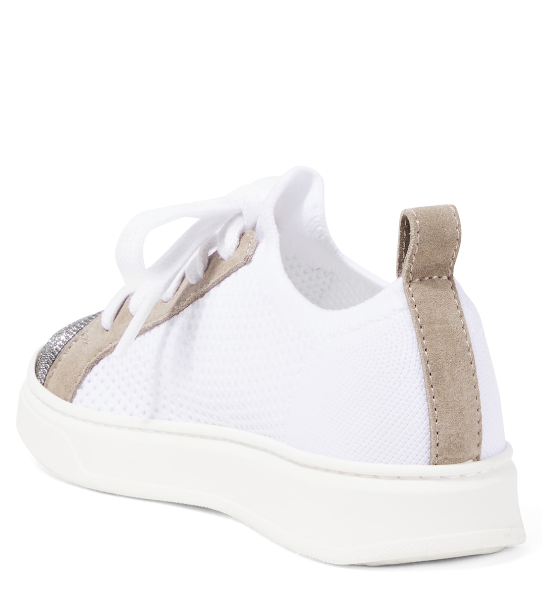 Sneakers in canvas con finiture in pelle | Brunello Cucinelli Kids