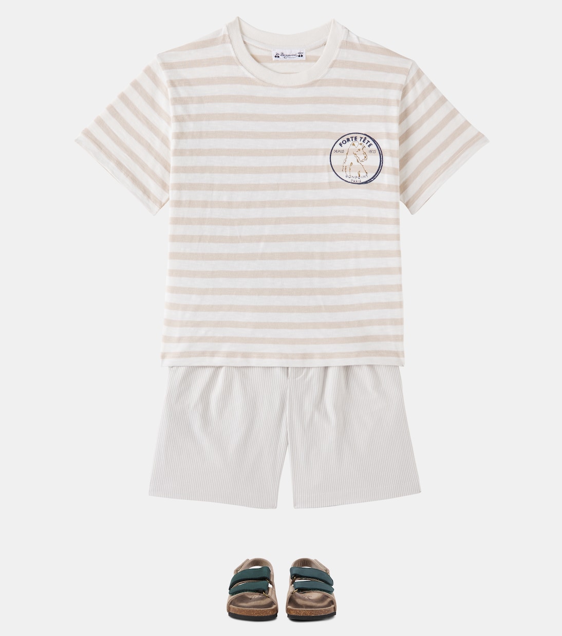 Camiseta Eidan de jersey de algodón a rayas | Bonpoint