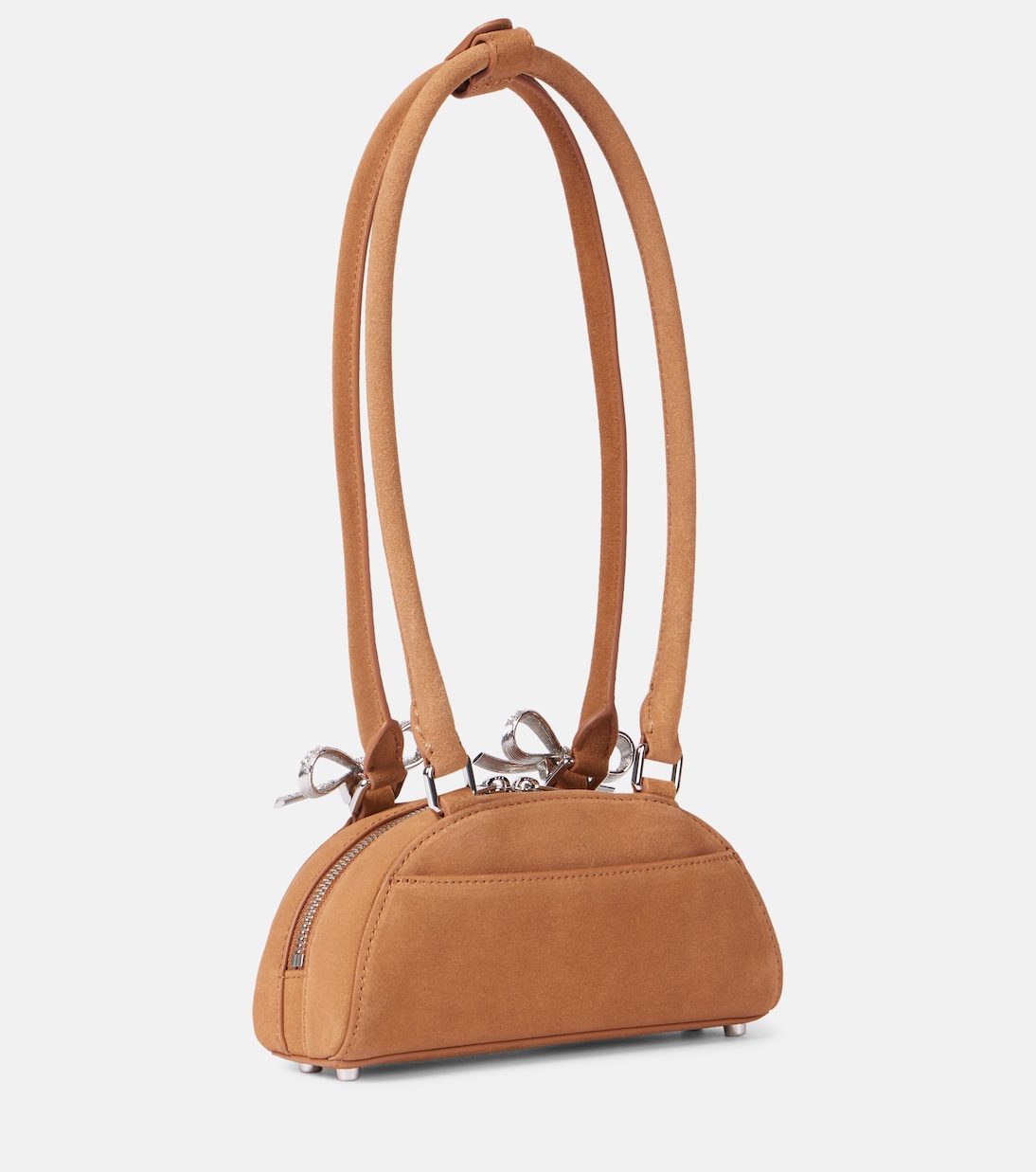 Borsa a spalla in suede con cristalli | Self-Portrait