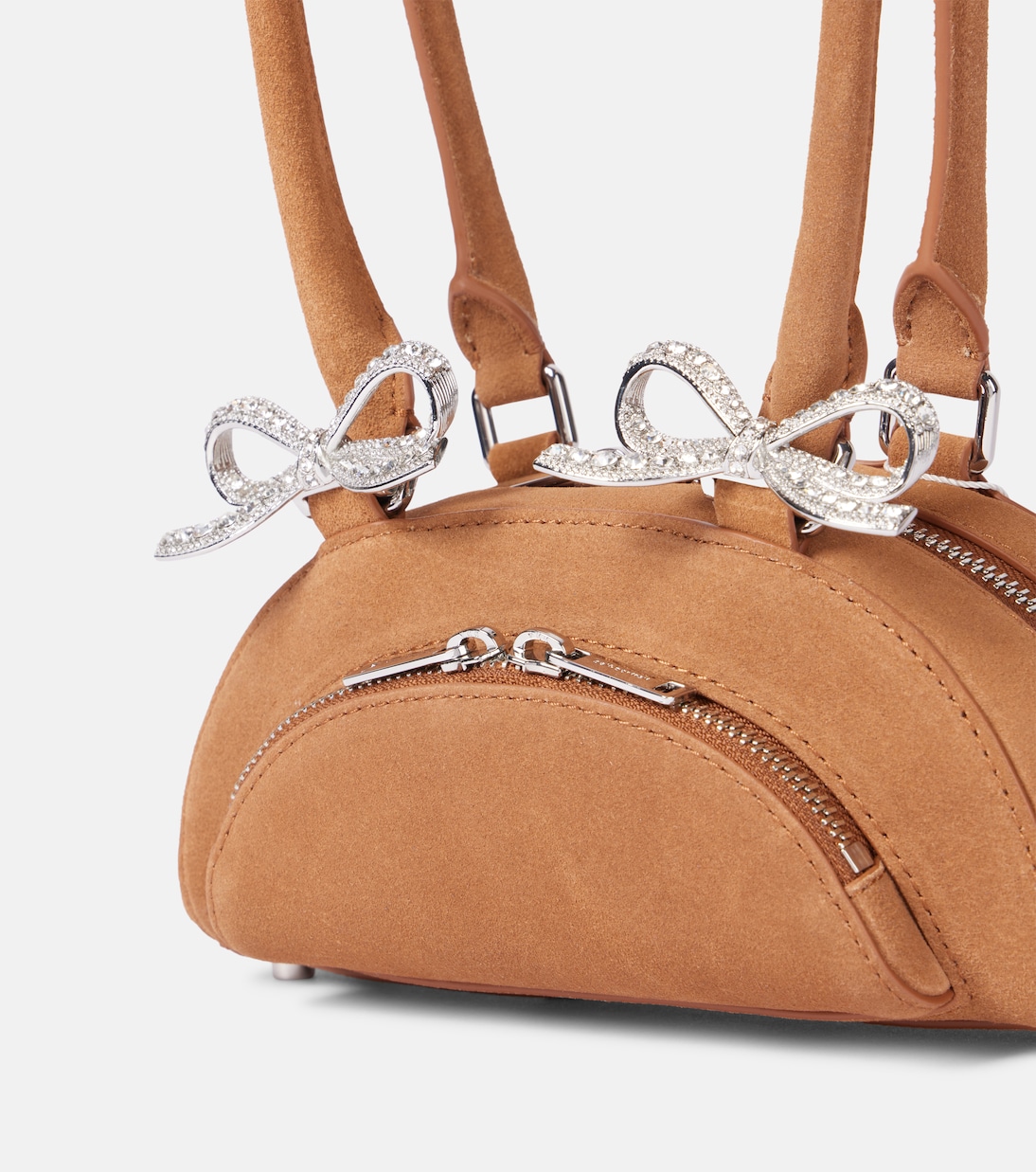Borsa a spalla in suede con cristalli | Self-Portrait