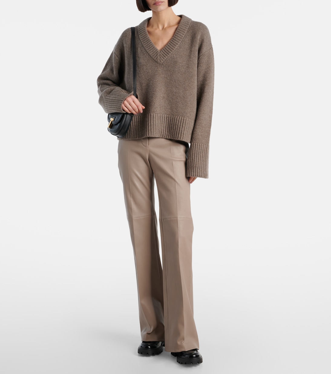 Pantaloni flared Tafira in pelle | Joseph