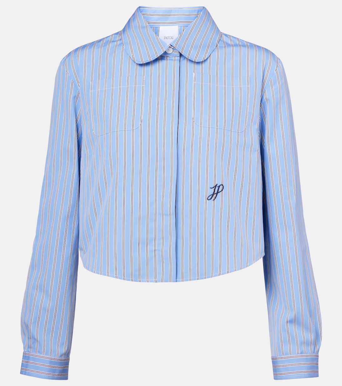 Bengal stripe cropped poplin shirt | Patou