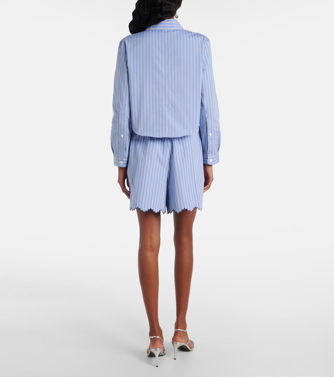 Bengal stripe cropped poplin shirt | Patou