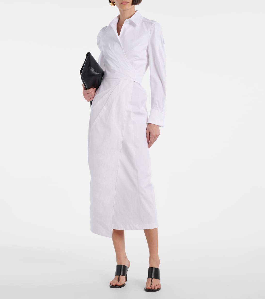 Abito a portafoglio in twill di misto cotone | Max Mara