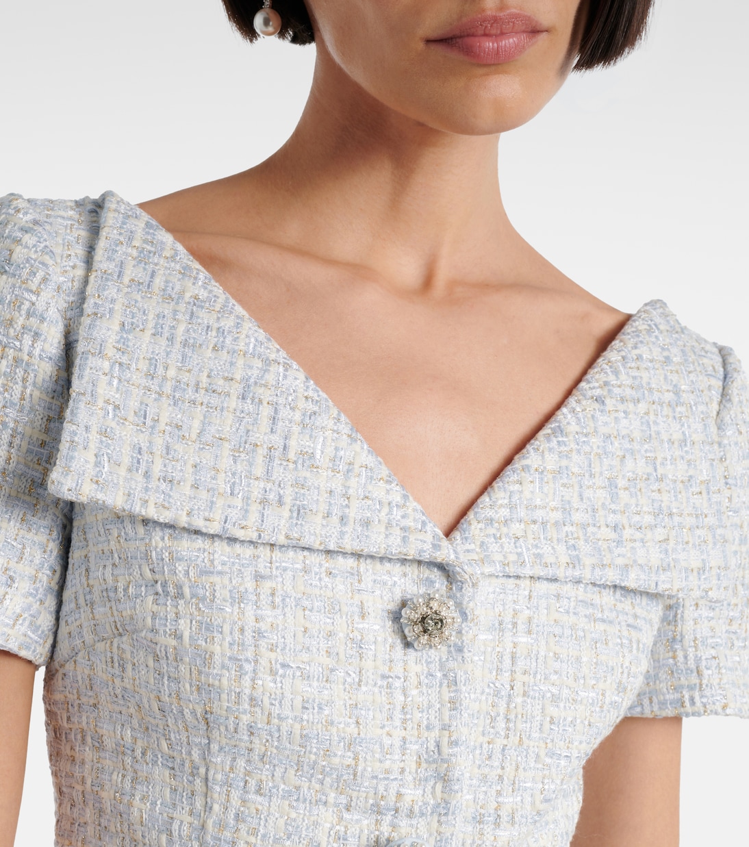 Abito midi Peplum in bouclé | Self-Portrait