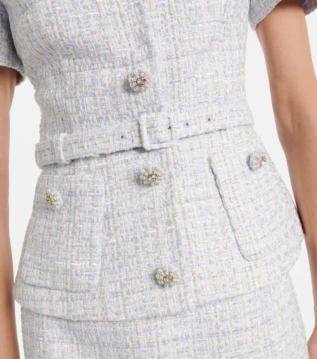 Abito midi Peplum in bouclé | Self-Portrait