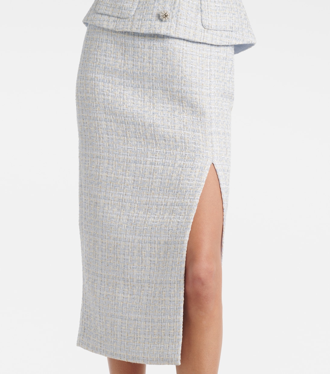 Abito midi Peplum in bouclé | Self-Portrait