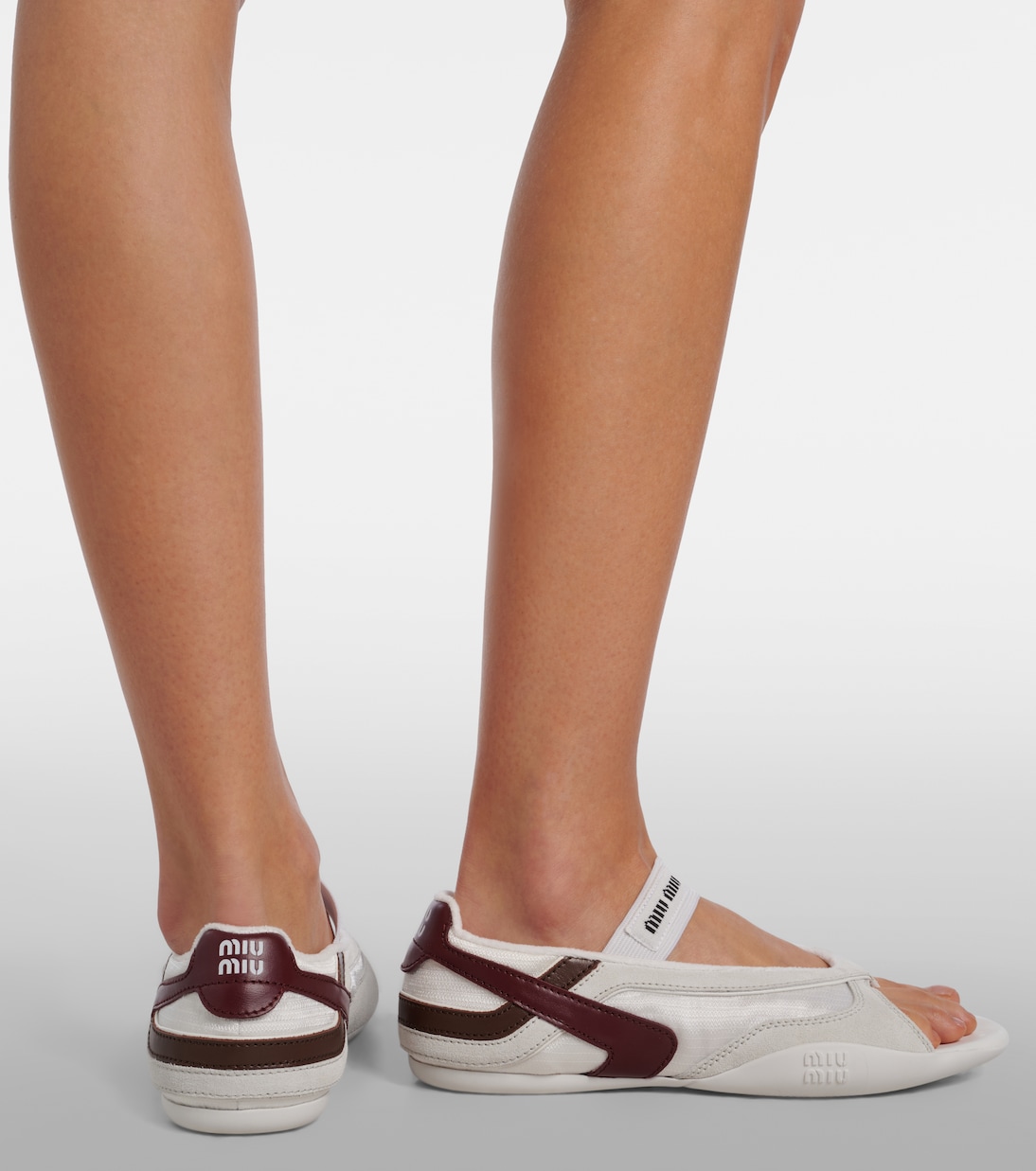 Gymnasium leather-trimmed thong sandals | Miu Miu