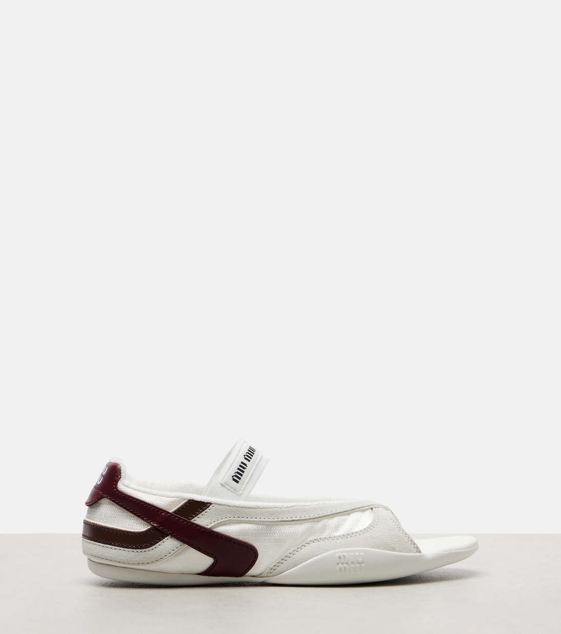 Gymnasium leather-trimmed thong sandals | Miu Miu