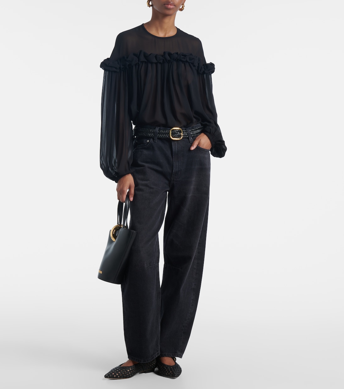 Peggy ruffled silk georgette blouse | Ulla Johnson