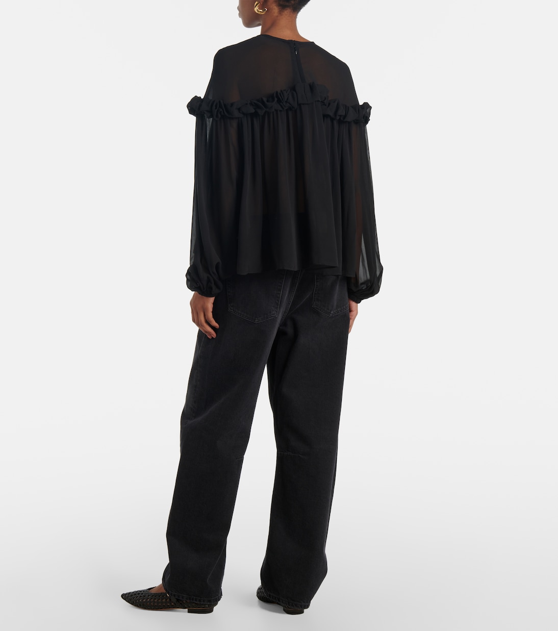 Peggy ruffled silk georgette blouse | Ulla Johnson