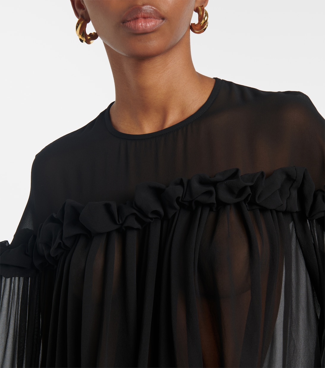 Peggy ruffled silk georgette blouse | Ulla Johnson